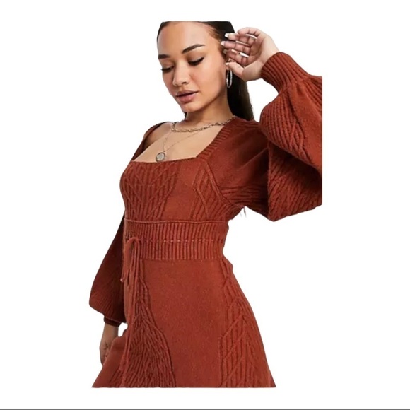 NWT FREE PEOPLE x REVOLVE Emmaline Long Sleeve Open Back Sweater Mini Dress XL - Picture 5 of 11
